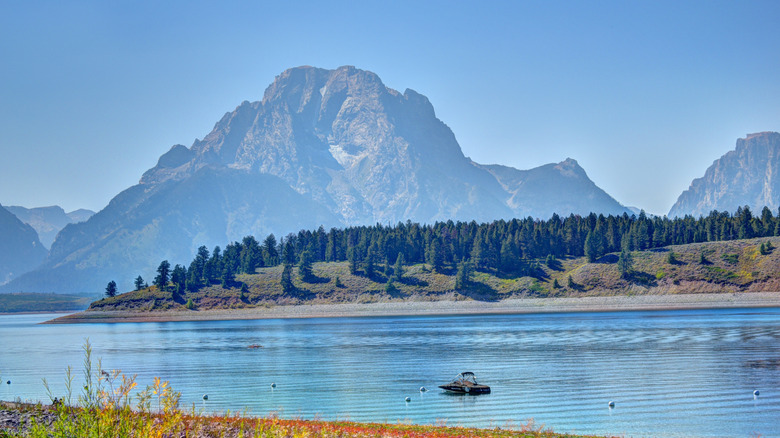 Mt. Moran looms over Colter Bay in Wyoming