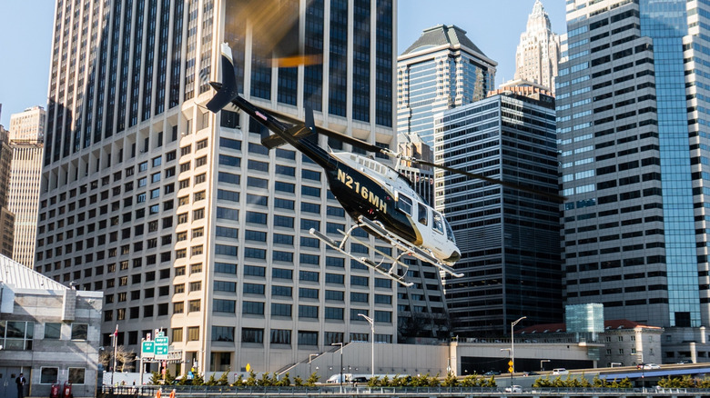 A New York tourist helicopter taking off from Manhattan
