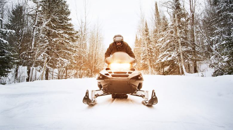 Snowmobiling on Hayward's many trails