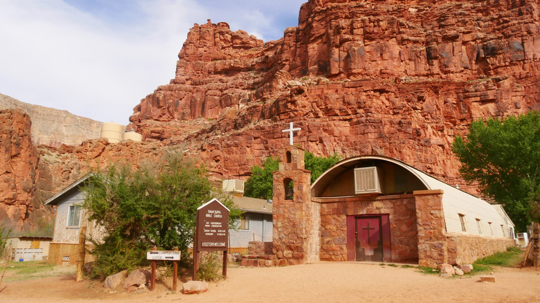 A church in Supai Village in the Grand Canyon