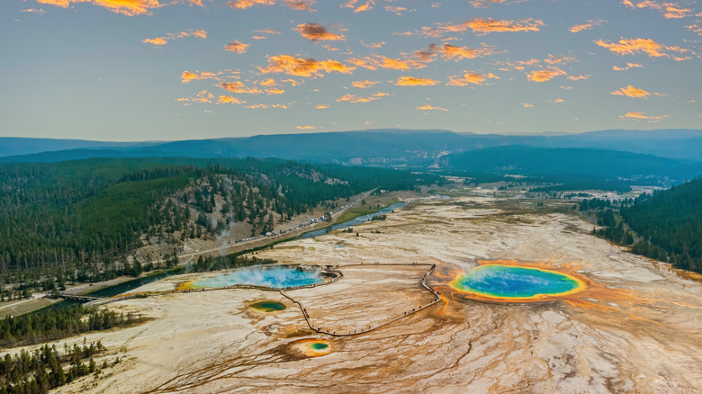 The volcanic landscapes of Yellowstone National Park