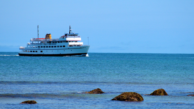 The Block Island Ferry arrives to the island.