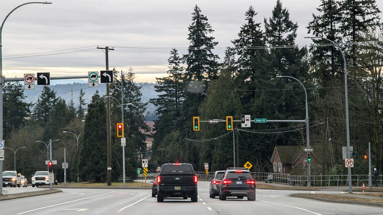 Cars at traffic light