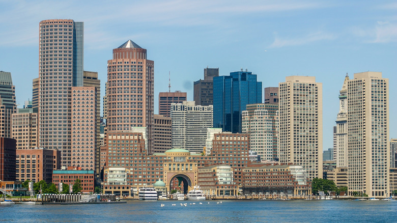 Buildings on the water in downtown Boston during the day