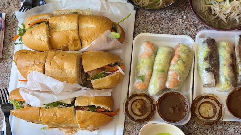 Bahn mi and spring rolls from Ba Le Dorchester