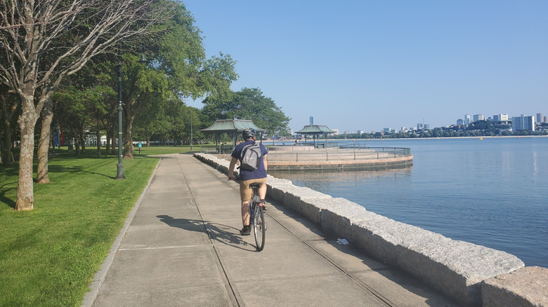 Part of the Neponset River Greenway Trail with river views