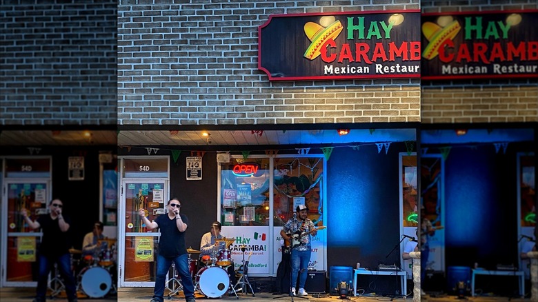 Live music outside of Mexican restaurant in Ontario, Canada