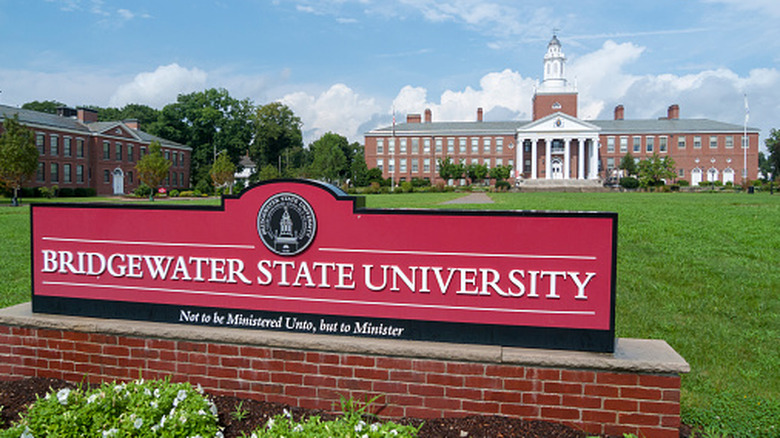 A sign for Bridgewater State University