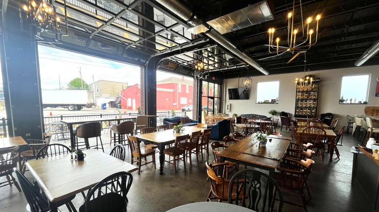 Interior tables and chairs at Mulberry and Main dining room in Brookville Ohio