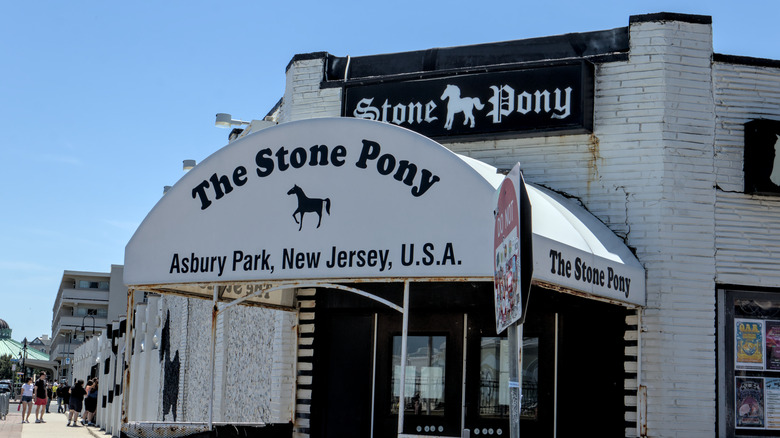 The entrance to the Stone Pony music venue in Asbury Park, NJ