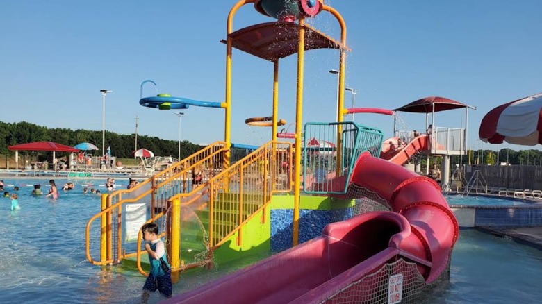 Inside the Cabot Aquatic Park