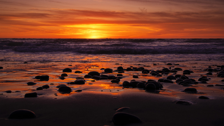 Sunset at Bowling Ball Beach, California