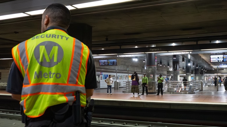 Security guard at Union Station in LA
