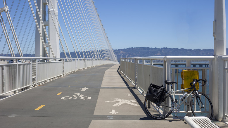 A cycling path on the San Francisco-Oakland Bay Bridge