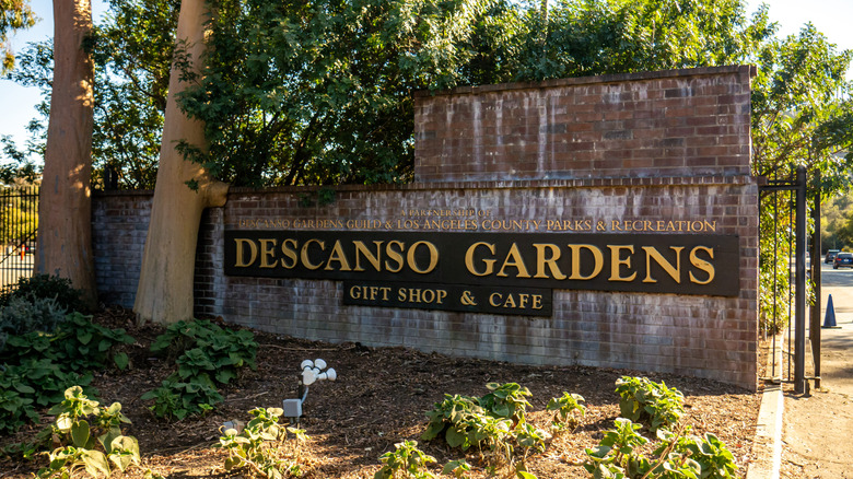 The sign for Descanso Gardens in La Canada/Flintridge