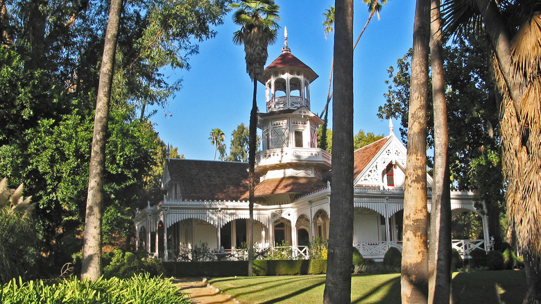 View of the Queen Anne Cottage inside the L.A. Arboretum & Botanical Garden
