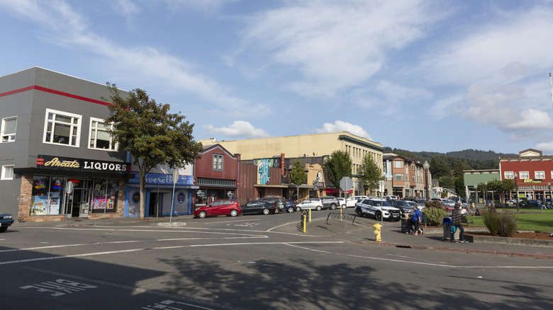 The small downtown of Arcata, CA