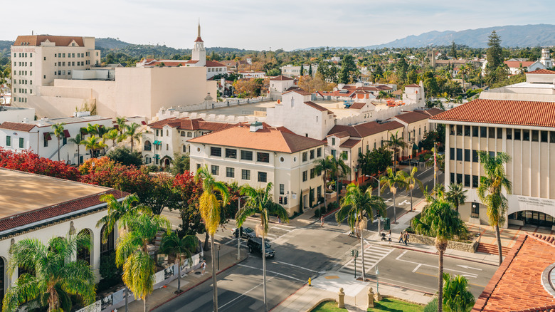 The blocks of downtown Santa Barbara