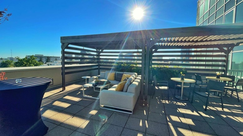 View from a roof deck at the Hyatt Regency Sacramento hotel