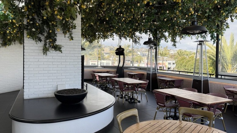 Dining area at Truly Pizza in Dana Point