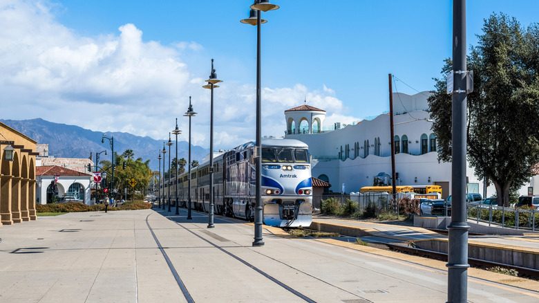 Pacific Surfliner train at the Santa Barbara Station