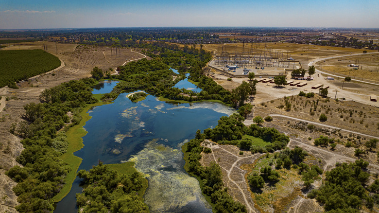 Aerial view of Fresno Valley San Joaquin River