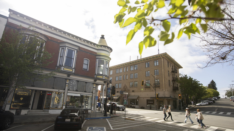 Pedestrians in Petaluma