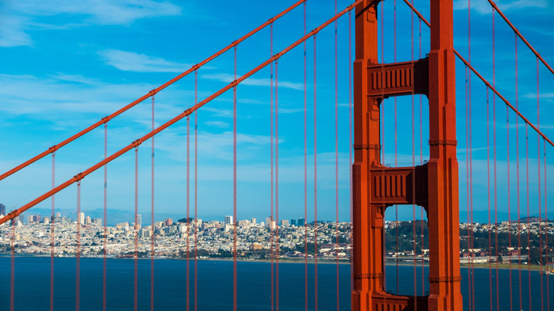 San Francisco with Golden Gate Bridge in foreground