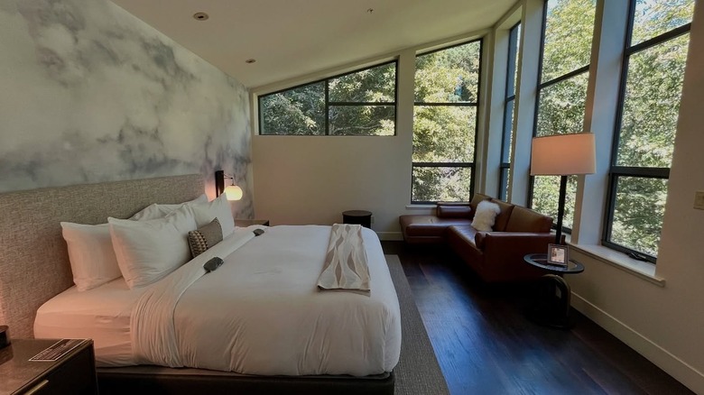 A treehouse suite with views across the redwood forests at Canyon Ranch Woodside