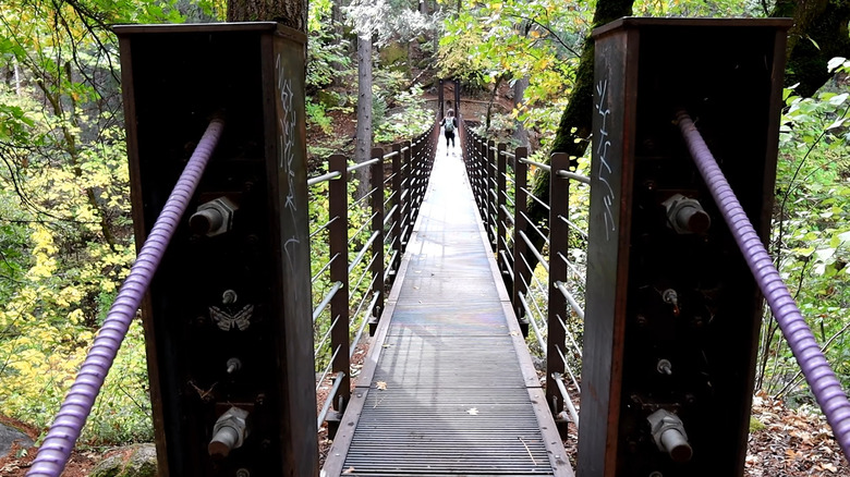 Angkula Seo Suspension Bridge, Nisenan Bridge, near Nevada City, California