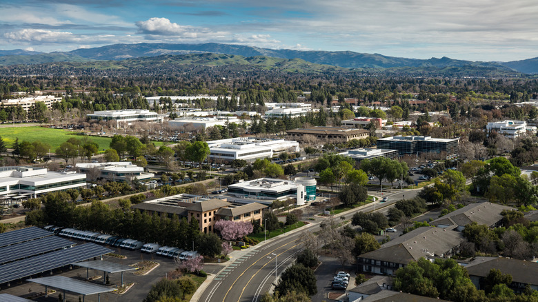 White bridge with car on road in Pleasanton, California
