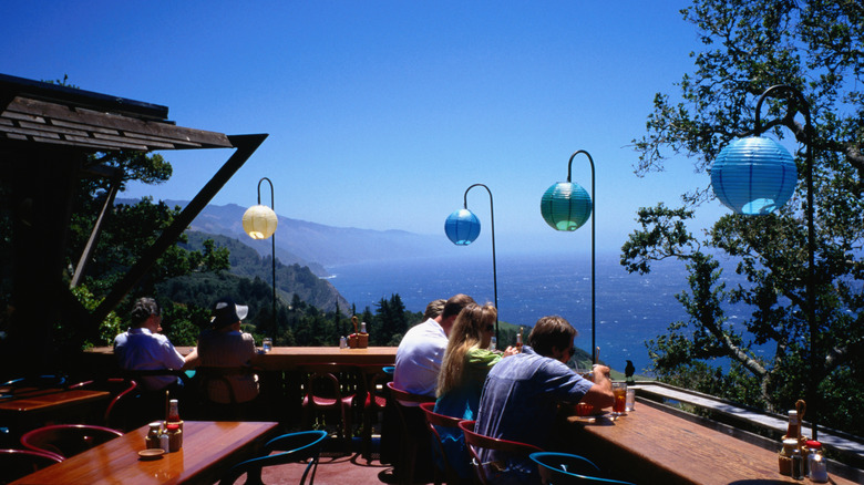 Scenic views from Nepenthe restaurant in Big Sur, California