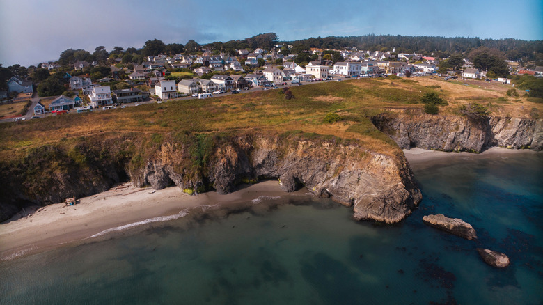Coastal view of Mendocino, California