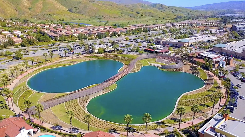 Aerial view of Dos Lagos, Corona, California