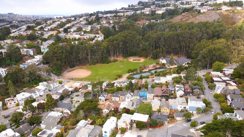 Aerial view of Glen Park in San Francisco, California