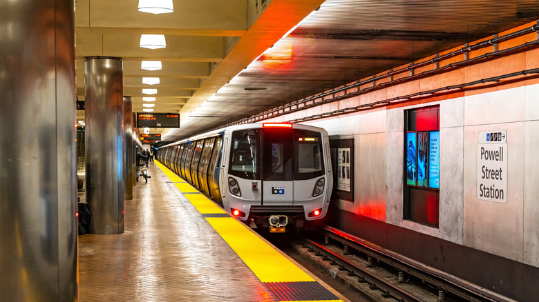 View of BART at Powell Street Station in San Francisco