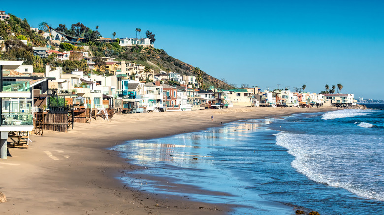Homes on Carbon Beach in Malibu, California