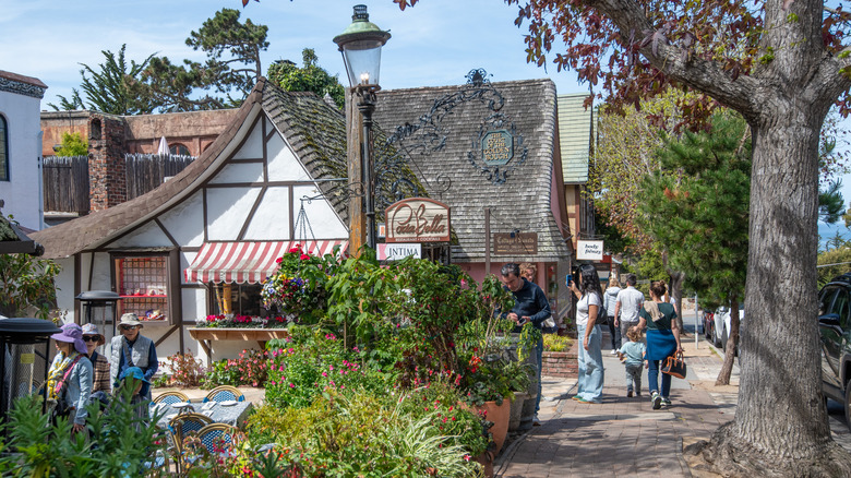 View of downtown shops in Carmel
