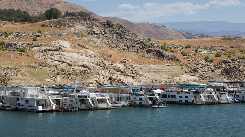 Boats on Pine Flat Lake, California