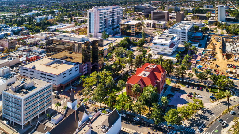 Aerial view of Downtown Santa Ana, California