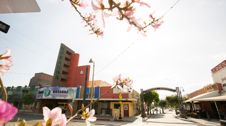 Downtown streets in Bellflower, California