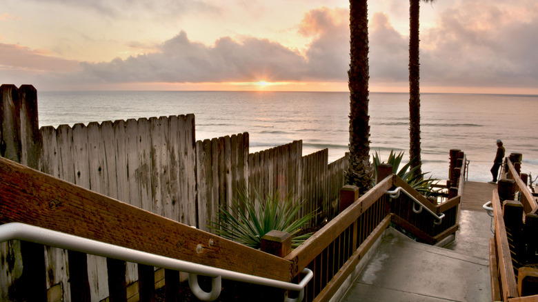 Leucadia sunset on the stairway