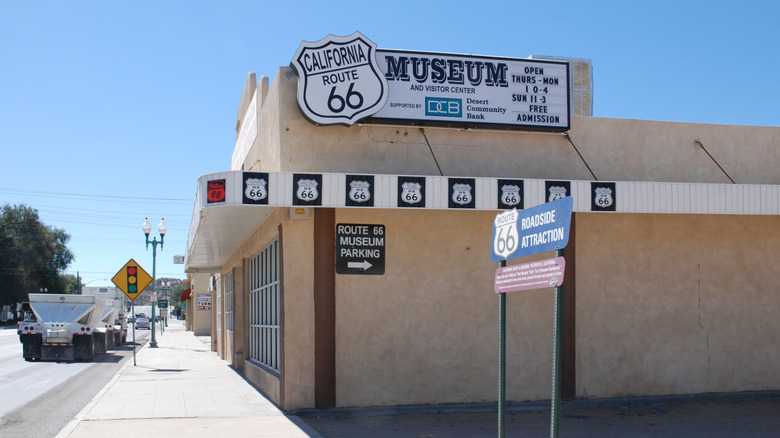 Facade of the California Route 66 Museum in Victorville