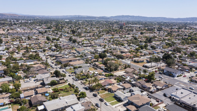 Aerial view of Baldwin Park, CA