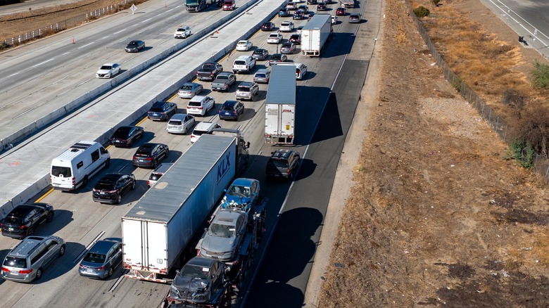 Bumper-to-bumper traffic on Interstate 5