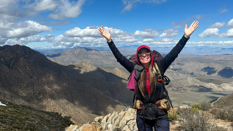 Woman on the Pacific Crest Trail in southern California