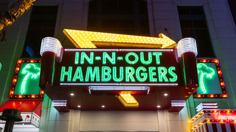 In-N-Out Hamburgers neon sign
