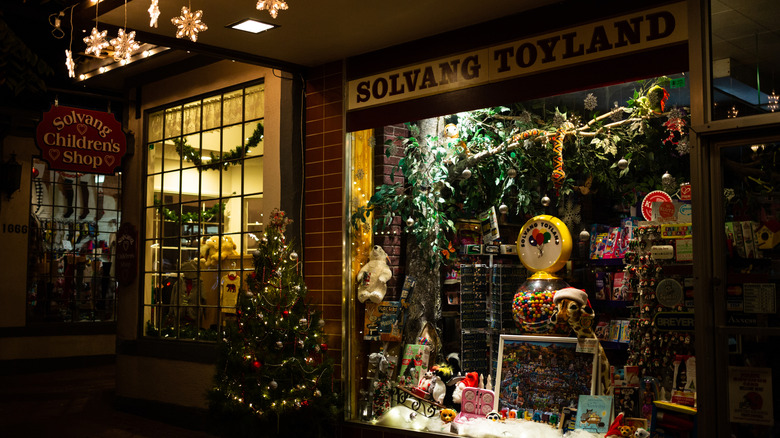 Toy shop in downtown Solvang decorated for Christmas