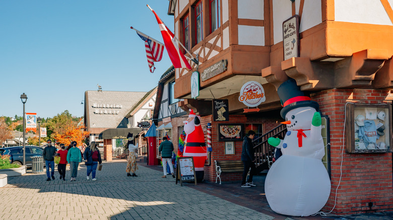 Christmas decorations in the heart of Solvang