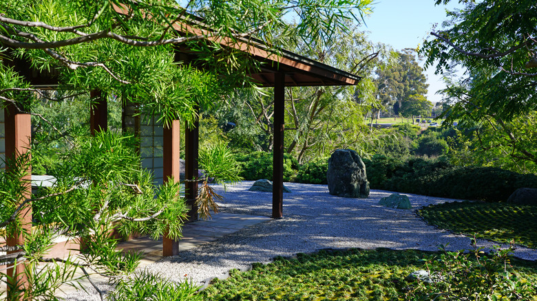 Traditional zen garden in the Japanese Friendship Garden, San Diego